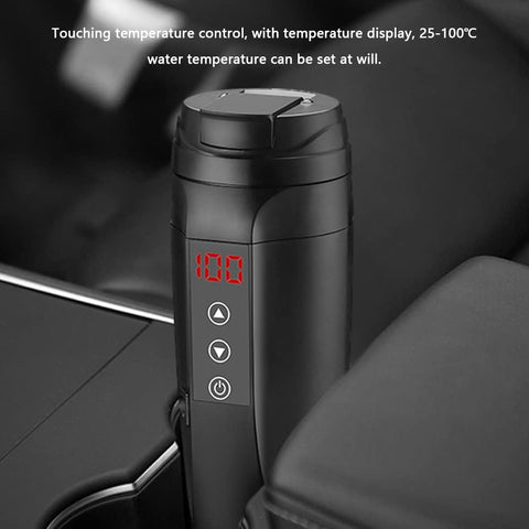 Olmecs Electric Kettle Mug Stainless Steel Bottle 450ML with 25-100℃ Temperature Control for Coffee Tea Milk