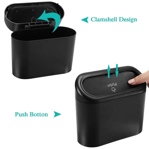 Car Trash Can with Lid, Mini Auto Dustbin Garbage Organizer