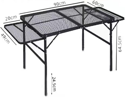 Folding Metal Camping Table, Portable Lightweight Grill Table for Outdoor
