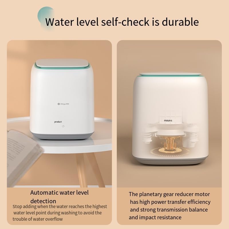 MOYU Full-automatic Desktop Mini 7L Capacity Washing Machine for Baby Clothing Underwears Socks with Heating