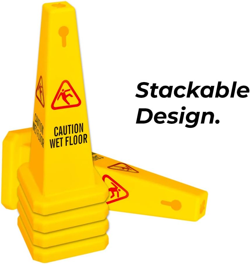 Olmecs 4 Sides View Caution Wet Floor Safety Cone
