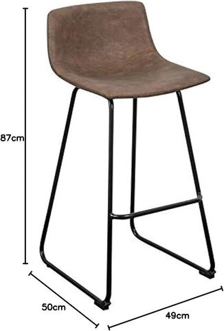 Olmecs Leather Bar Stools Brown Office Cocktail High Chair
