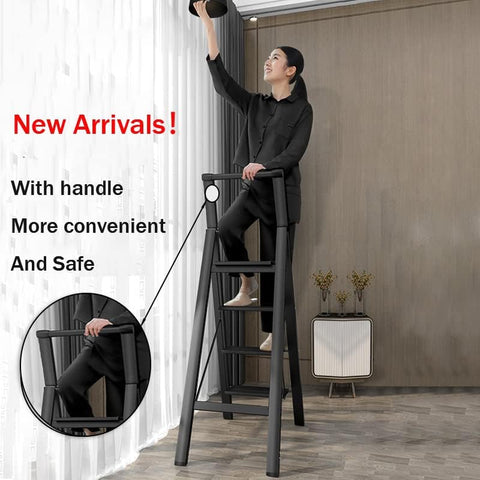 Olmecs 4 Steps With Handle Ladder Aluminum Folding Step, Stool with Anti-Slip Sturdy and Wide Pedal (Copy) (Copy) (Copy)