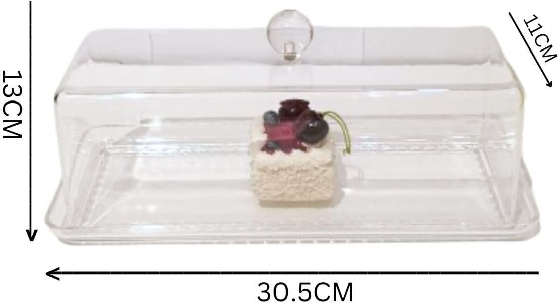 Liying Rectangular Cake Tray With Acrylic Display Cover Lid
