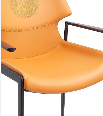 Olmecs Dining Room Chairs Living Room Chair PU Leather Armchair For Hotel Restaurant and Office Visitor (orange 2)