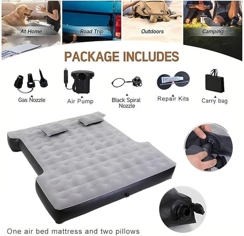 Premium Inflatable Truck Bed Air Mattress with Pump, Pillows & Carry Bag