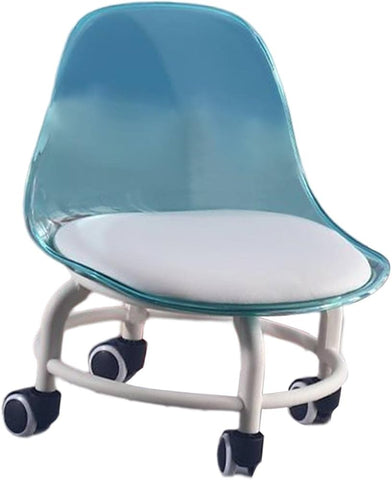 Modern Living Room Plastic Acrylic Transparent Pu Leather Cushion Kids 360 Degree Swivel Moving Chair With Wheels