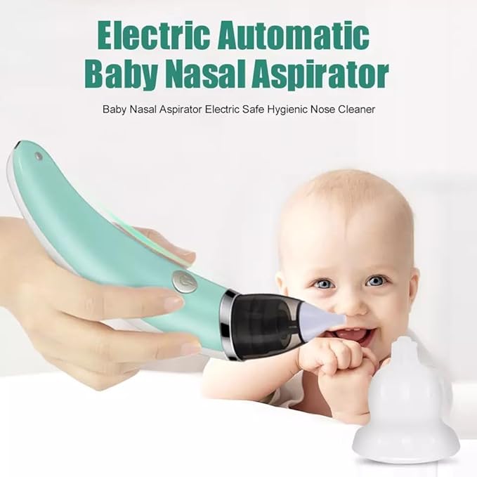 Baby Nasal Aspirator Electric Safe Hygienic Nose Cleaner for Newborns and Toddlers (Green)