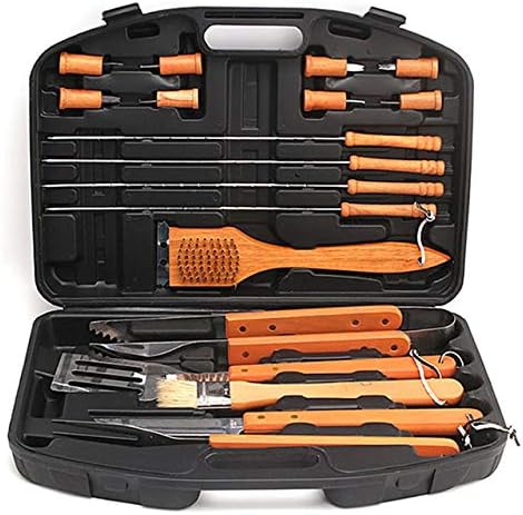 19 PCS Wooden Handle Barbecue Tool Sets Multi-functional Outdoor BBQ Grill Barbecue Accessories