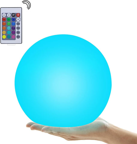 Olmecs LED Ball Light,  Color Changing Globe Light, Rechargeable Night Light, Waterproof 15-Inch