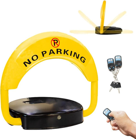 Olmecs Solar Parking Barrier With Remote Control | Anti Interface Car Parking Barrier - Yellow & Black
