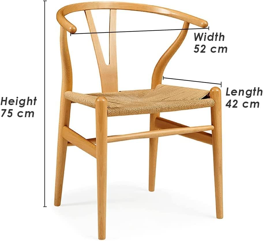 Olmecs Mordern Solid Wood Dining Chair for Kitchen (Light brown 2)