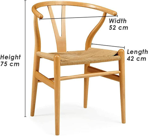 Olmecs Mordern Solid Wood Dining Chair for Kitchen (Light brown 2)