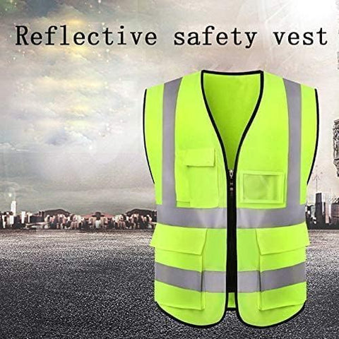 6Pc Pack High Visibility Safety Vests with Reflective Strips XXL– ANSI Compliant Workwear for Construction, Cycling & Roadside Assistance
