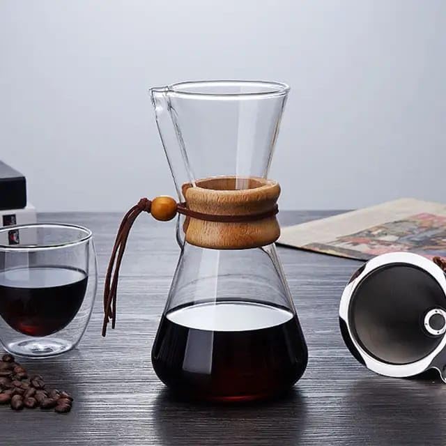 Olmecs 600ml Pour Over Coffee Maker 8 Cup Classic Series Coffee Dripper Brewer Glass
