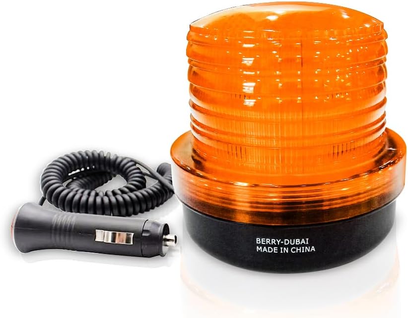 Olmecs Rotating Warning Strobe Light with 64 LED,12-24V Beacon Magnetic Emergency Flashing Warning Safety Lights for Construction Vehicles