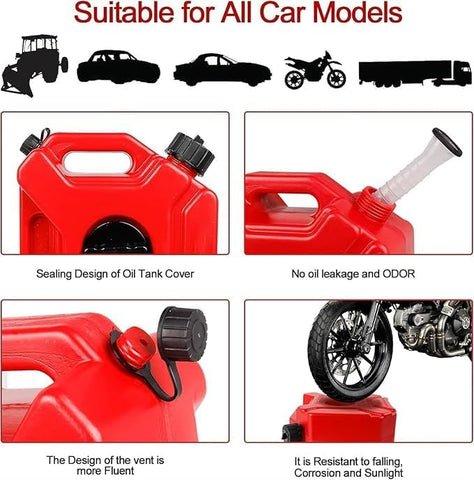 Portable Gasoline Fuel Can 3/5 Ltr, Gas Container with Secure Cap, Petrol Storage Cans