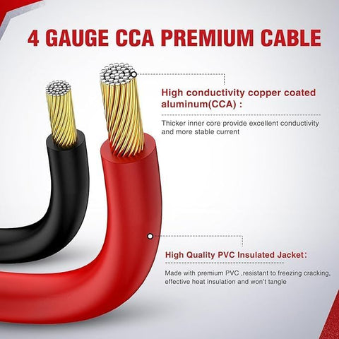 1000AMP - 2.5Meter Car Battery Jumper Cables – Booster Cables with Copper Clamps