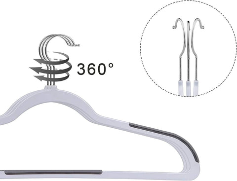 Willow 30-Pack Plastic Coat Hangers, Heavy Duty Durable Hangers with Non-Slip Piece,