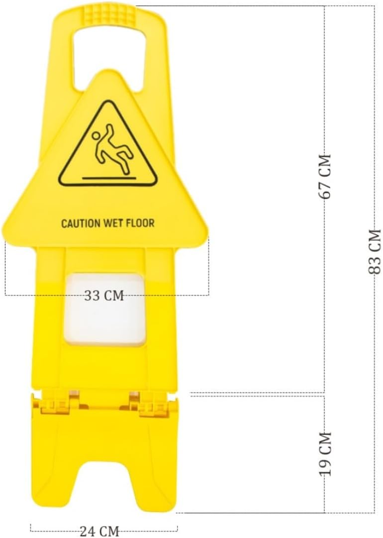 Olmecs Caution Wet Floor Sign - Yellow | Portable Cleaning In Progress Floor Sign