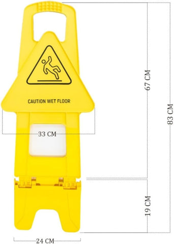 Olmecs Caution Wet Floor Sign - Yellow | Portable Cleaning In Progress Floor Sign