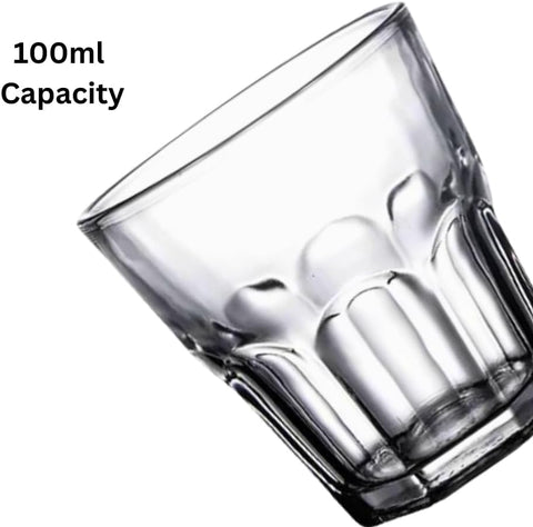 Liying Cortado Cups Set of 6 Clear Glass Cups 100ml