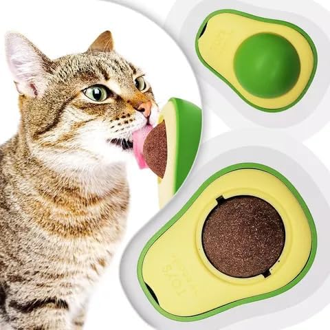 Catnip Balls Toys 2-Pack Avocado-Shaped Interactive Toys for cat - Edible licking treats for Cats Fun