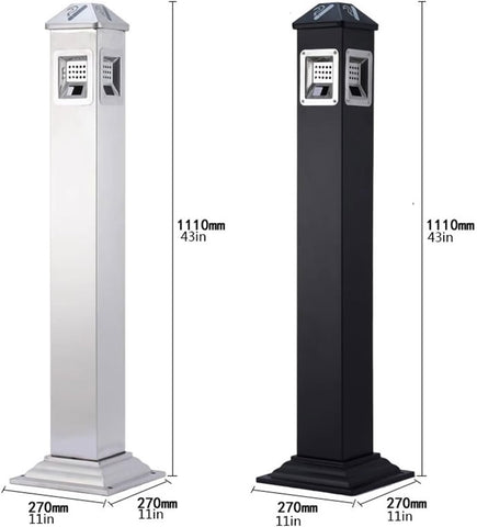 Vertical Trash Ashtray For Hotel, Mall, Smoking Room, Stainless Steel Smoke Extinguishing Pillar