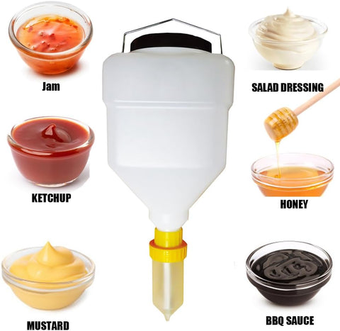 Olmecs Large Capacity Hanging Condiment / Sauce Dispenser for Restaurant and BBQ - Refillable Sauce Squeeze Bottle