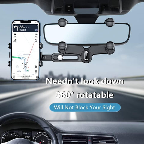 Rear View Mirror Phone Holder for Car 360°