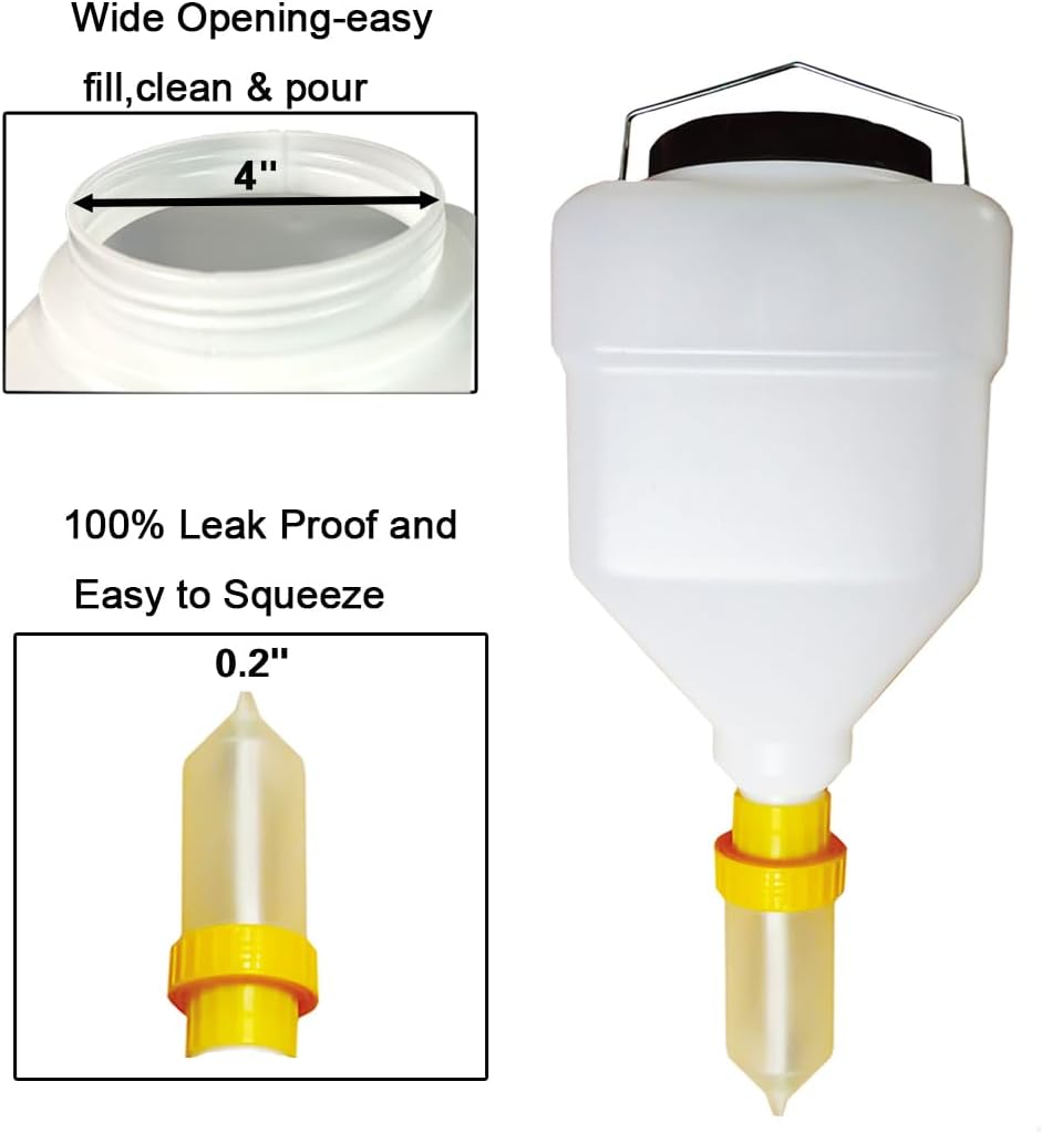 Olmecs Large Capacity Hanging Condiment / Sauce Dispenser for Restaurant and BBQ - Refillable Sauce Squeeze Bottle