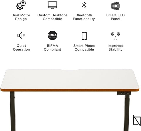 Navodesk Height Adjustable Standing Desk Workstation (White Oak, 178 x 76 CM)