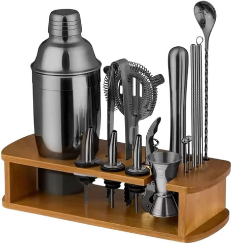 Olmecs Rose Gold Shade Bartender Kit 11-Piece Cocktail Shaker-Muddler for Cocktails 25oz