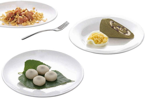 Olmecs Unbreakable A5 Melamine Food Plate Dish Saucer - 18Cms White 60Pc / Pack