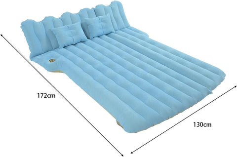 Inflatable Car Air Mattress with Back Seat Support & Pump Black– Ideal for Road Trips, Camping, and Travel Comfort (Grey)