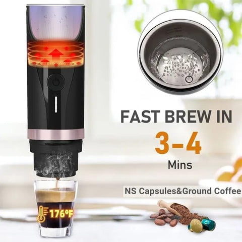 Portable Espresso Machine with USB-C Charging,Self-Heating, 20 Bar Pressure, Ground Coffee & Capsule Compatible