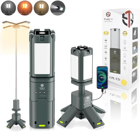 Toby’s New CPL-T21 Telescopic Camping Lights Rechargeable 14000mAh, LED Collapsible Camping Lantern