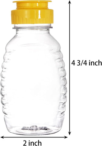 Willow 380ml Empty Plastic Honey Bottles Flip Top Squeeze Honey Jars Dispenser Squeezable Honey Containers for Syrups, Ketchup, Mayonnaise, Salad Dressing Pack of 12