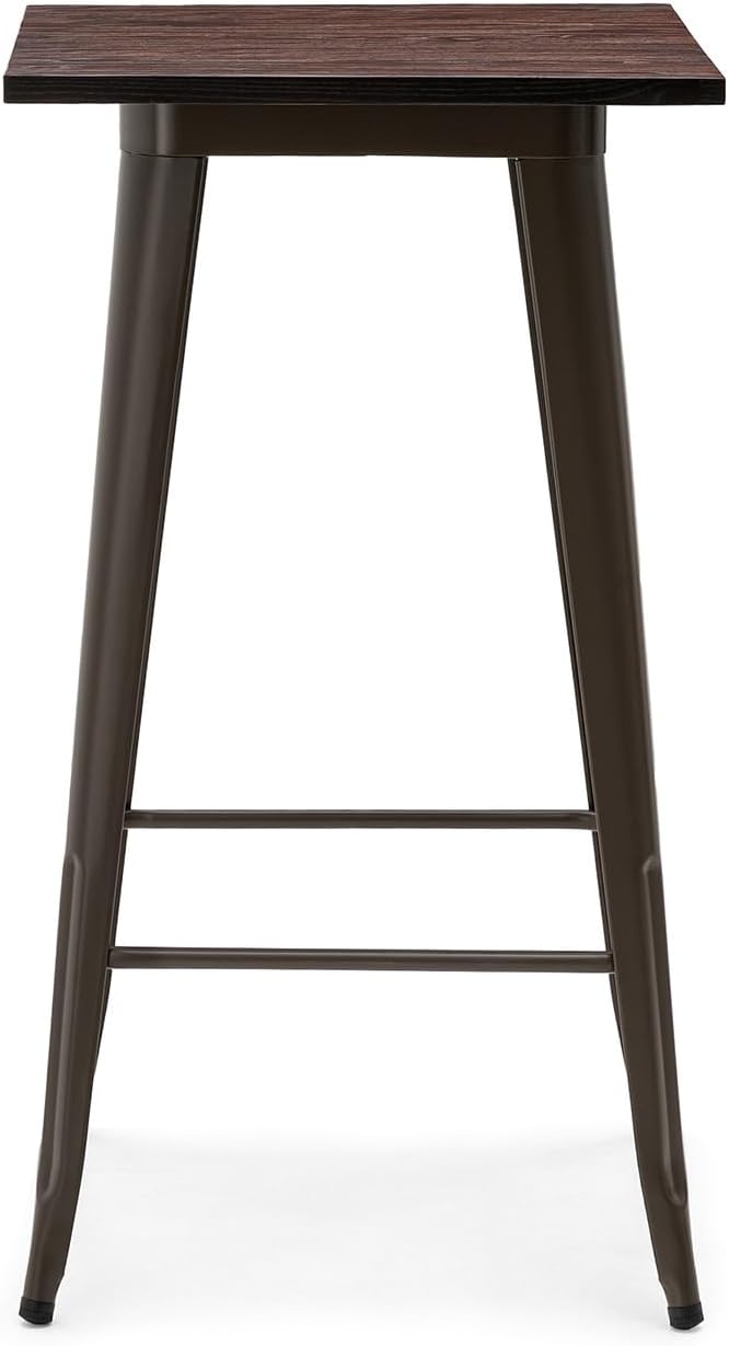 Olmecs Bar Table Round Cocktail Bistro Table for Pub (brown)