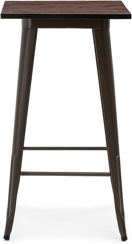 Olmecs Bar Table Round Cocktail Bistro Table for Pub (brown)
