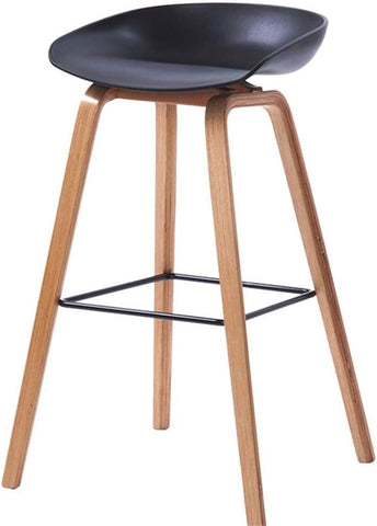 Olmecs Plastic Counter High Chair Modern Barstool for Bar Table Wooden (white, black)