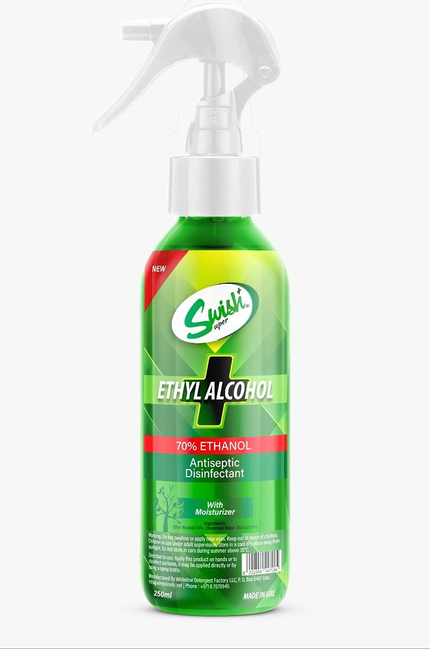 Swish Super Swish Super Ethyl Alcohol 70% Sanitizing Liquid 5L + 250ml Spray (Mild Exotic Cherry Blossom Fragrances)