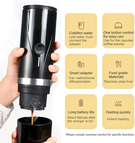 Portable Espresso Machine with USB-C Charging,Self-Heating, 20 Bar Pressure, Ground Coffee & Capsule Compatible