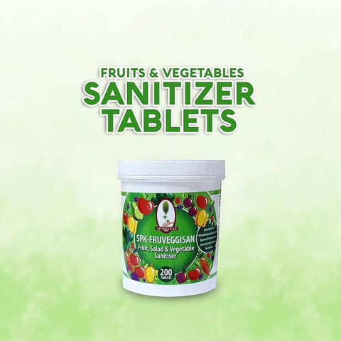 Fruit, Salad & Vegetable Sanitizing  Tablets, 200Pc Pack  Fast Dissolving Effervescent Formula