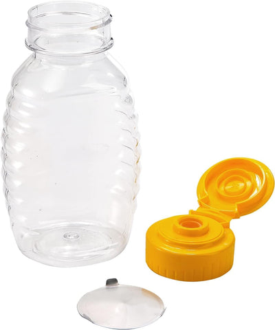 Willow 380ml Empty Plastic Honey Bottles Flip Top Squeeze Honey Jars Dispenser Squeezable Honey Containers for Syrups, Ketchup, Mayonnaise, Salad Dressing Pack of 12
