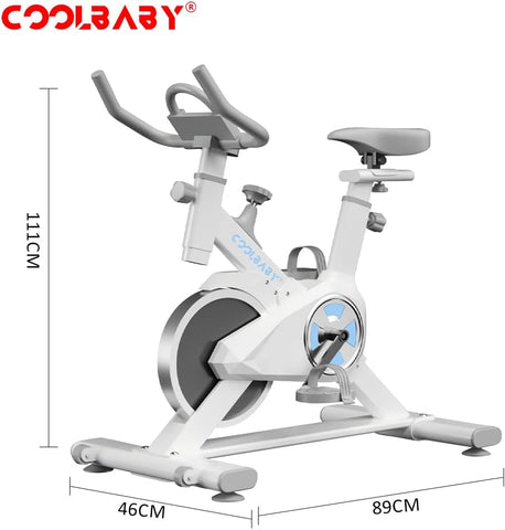 Exercise Bike, Stationary Bike, 220LBS Weight Capacity Indoor Cycling Bike for Home, Silent Exercise Bikes with Height Adjustable Seat and Display, Phone Holder, Heart Rate Monitor