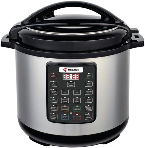 MEBASHI Japan 1600W 12L Digital Electric Pressure Cooker  (1600W) Black (ME-PC812)