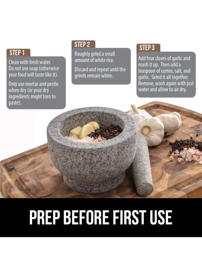 Olmecs Granite Marble Mortar and Pestle Set of 1, Perfect Size for Pill Crusher,Spice Grinder