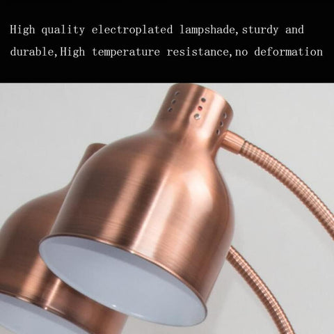 Olmecs Double Food Heat Lamp Warmer, Buffet Warming Table Lamp with Cutting Board
