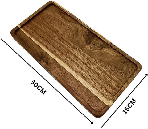 Liying Rectangular Serving Oak Wooden Tray 30x15cm